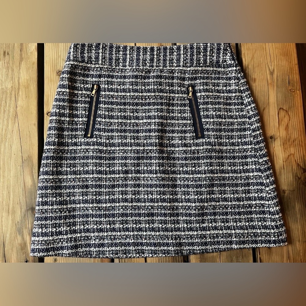 LOFT  Colorful Tweed Zipper skirt 2P